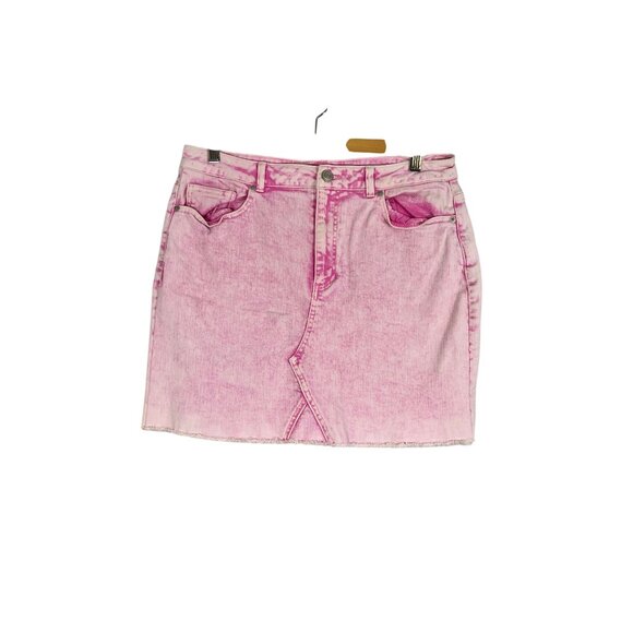 GB Dresses & Skirts - Retro Denim Jean Skirt Pink XL Western Boho Indie Folk Classic Chic Preppy 80s